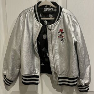 Silver Mickey Mouse Bomber Jacket size 4